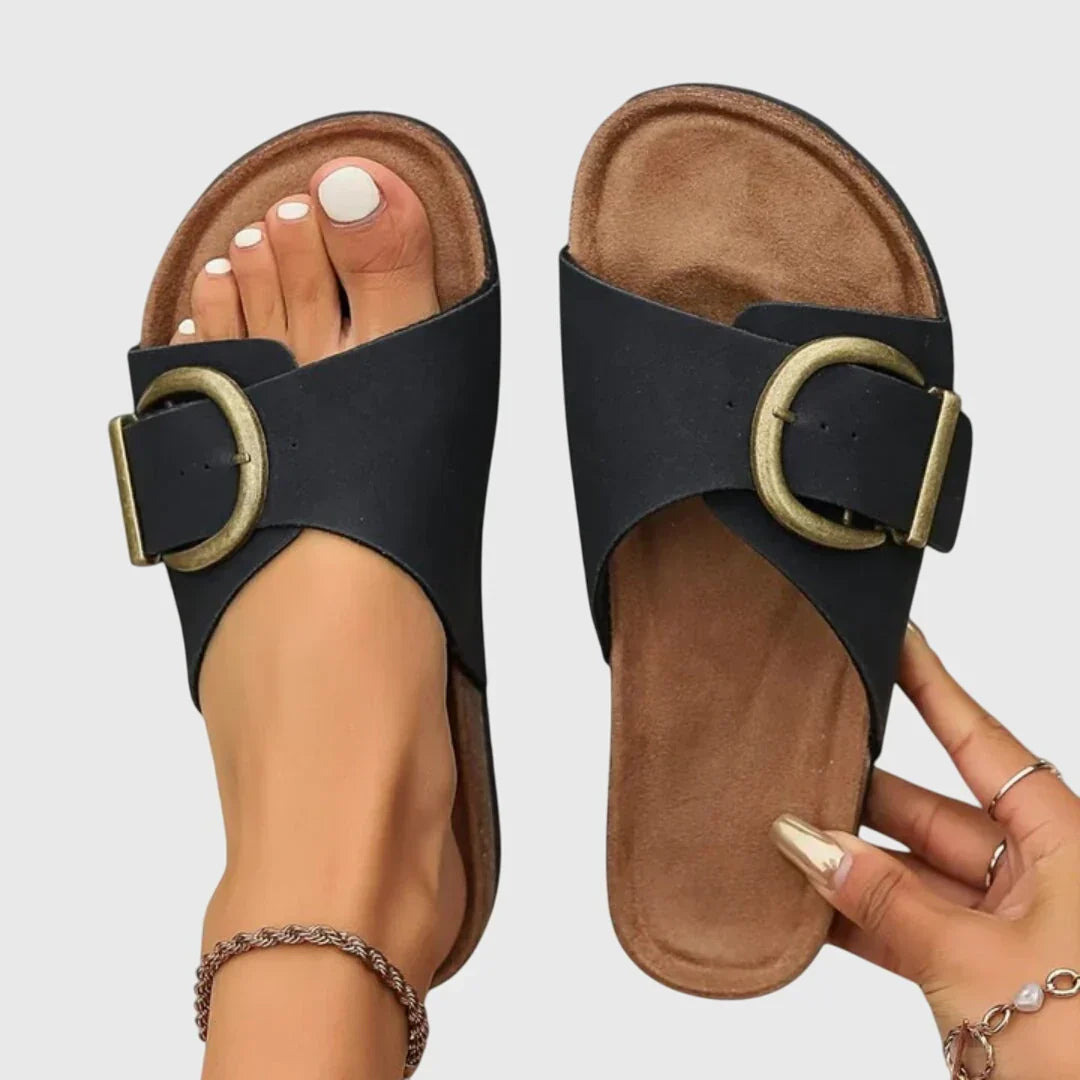 Jolie – Outdoor Grip Wide Fit Sandals for Women – Black