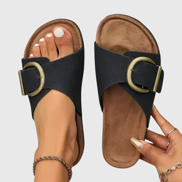 Jolie – Outdoor Grip Wide Fit Sandals for Women – Black