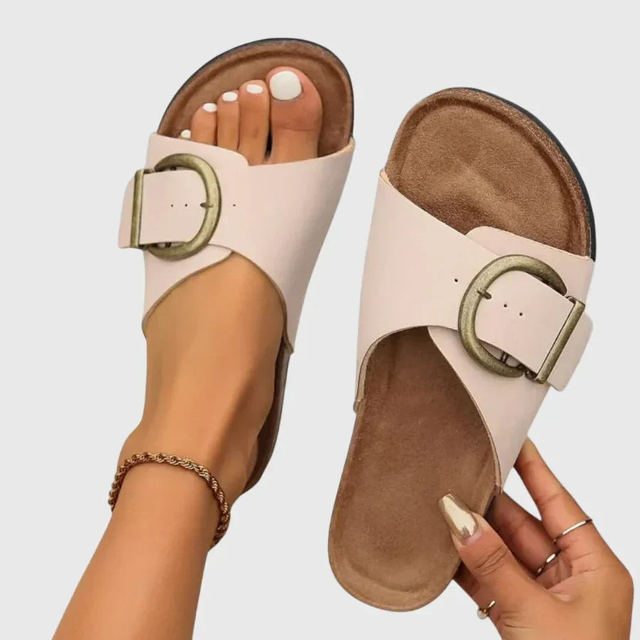 Jolie – Outdoor Grip Wide Fit Sandals for Women – Beige