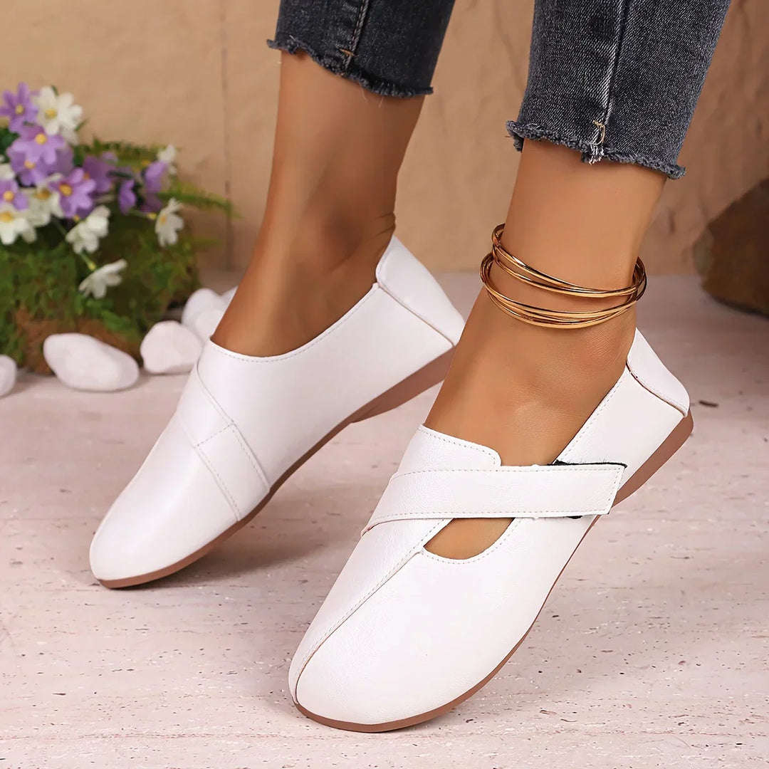 Adair – Wide Fit Orthopaedic Comfort Loafers for Women – White