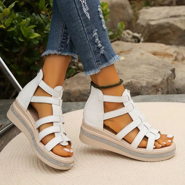 Romy – Memory Foam Orthopaedic Sandals for Women – White
