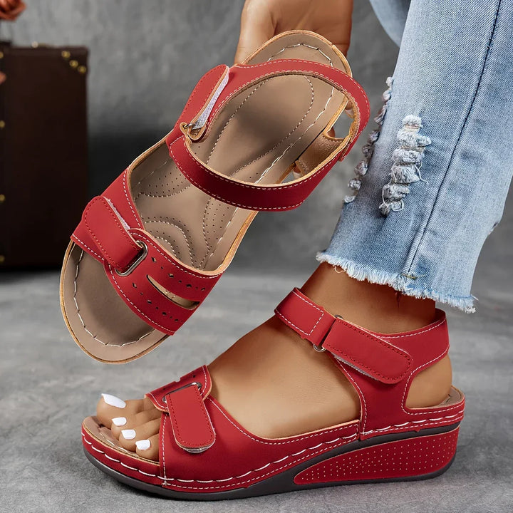Mireille – Bunion Relief Wide Toe Box Sandals for Women – Red