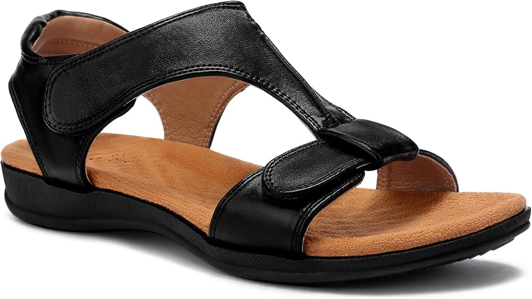 Lark – Wide Fit Summer Orthopaedic Sandals for Women – Black