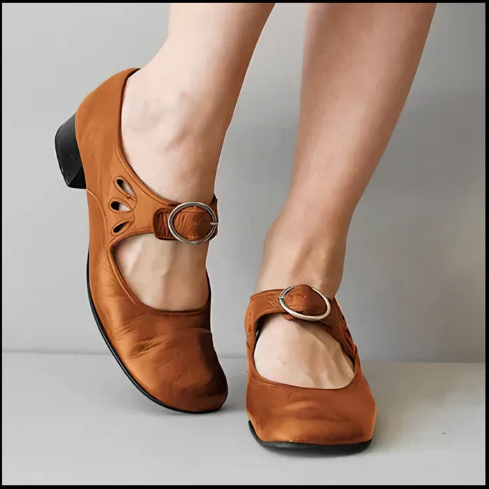Tilda – Wide Fit Orthopaedic Comfort Flats for Women – Brown