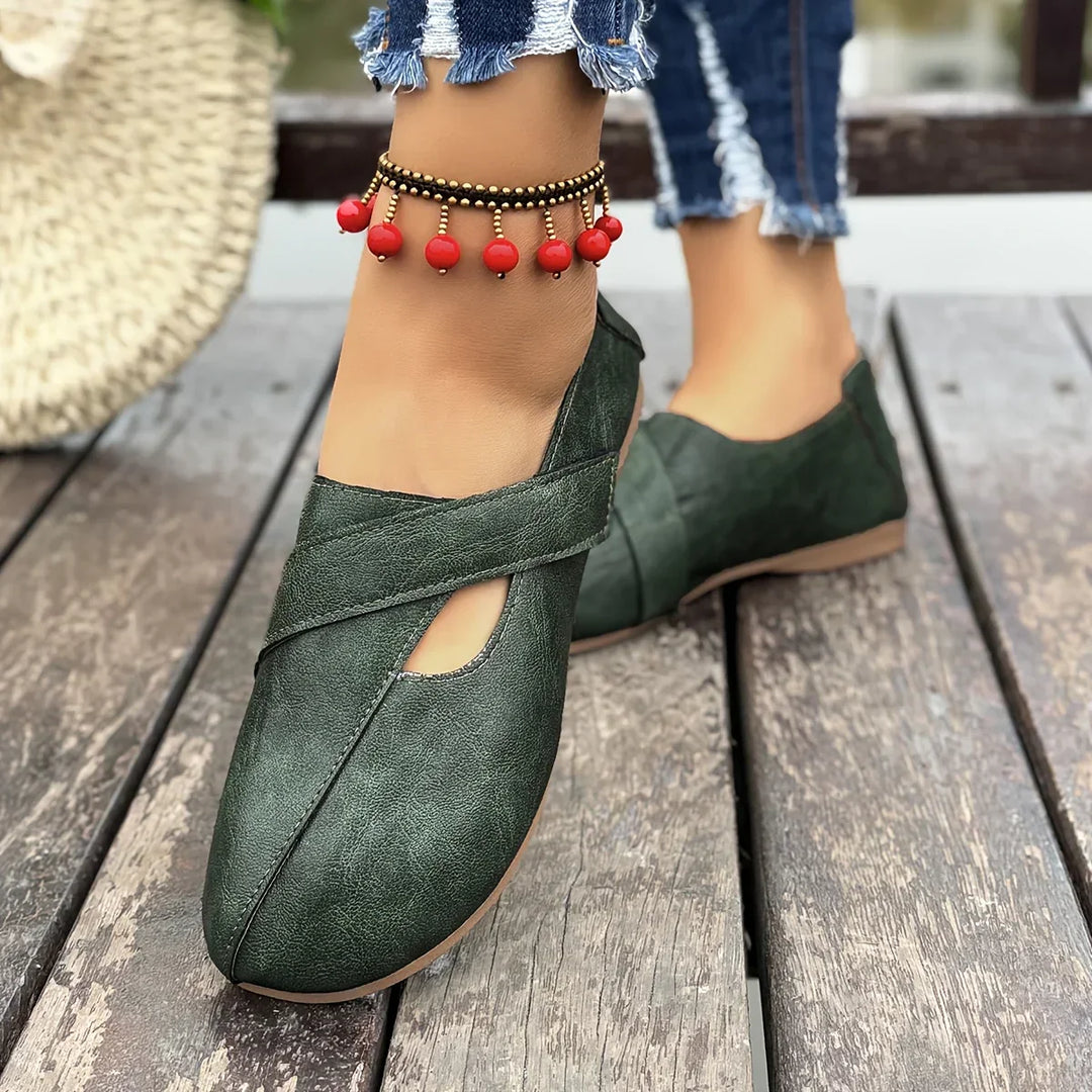 Adair – Wide Fit Orthopaedic Comfort Loafers for Women – Dark Green