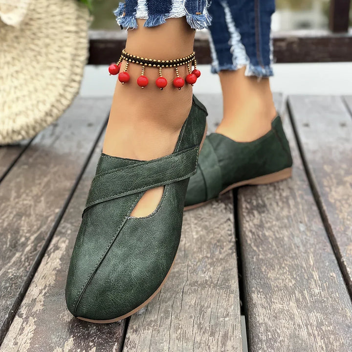 Adair – Wide Fit Orthopaedic Comfort Loafers for Women – Dark Green