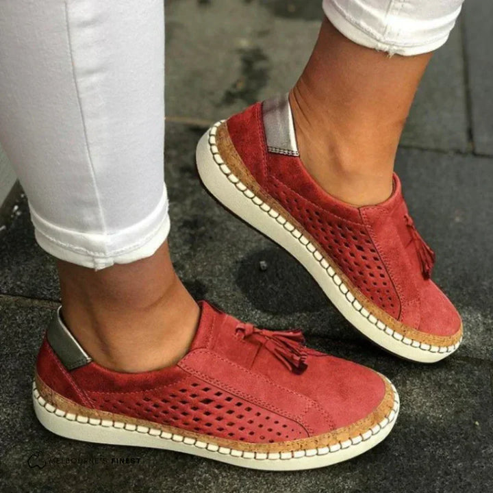 Pearl – Wide Fit Everyday Orthopaedic Shoes for Women – Red