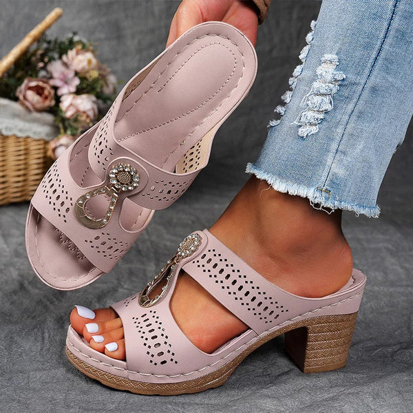 Esme – Slip-On Wide Fit Orthopaedic Sandals for Women – Pink