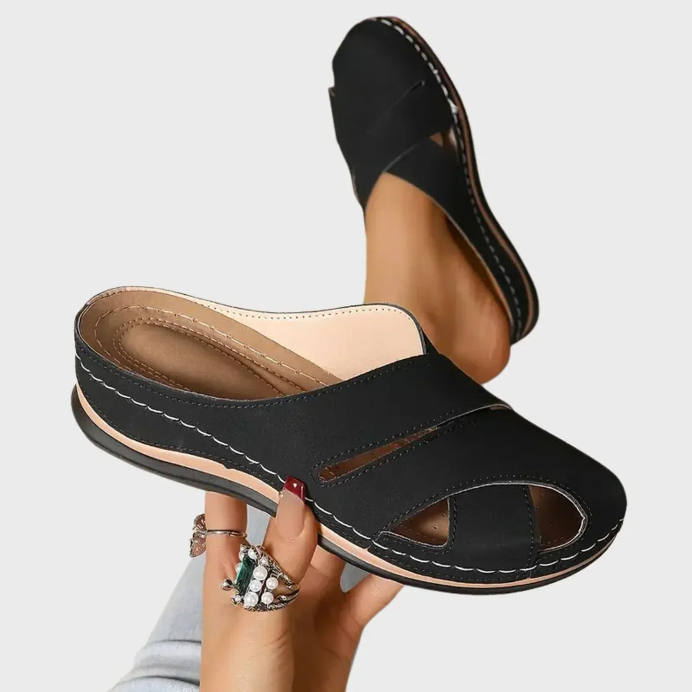 Prue – Shock-Absorbing Orthopaedic Sandals for Women – Black