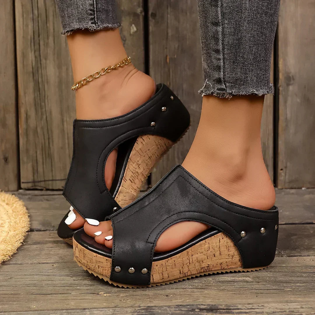 Fable – Wide Fit Orthopaedic Comfort Sandals for Women – Black