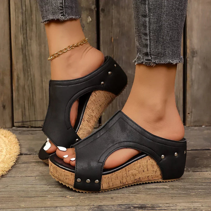 Fable – Wide Fit Orthopaedic Comfort Sandals for Women – Black