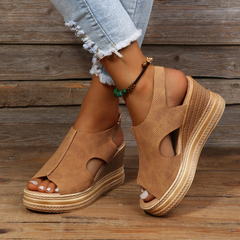 Camille – Wide Fit Cushioned Walking Sandals for Women – Brown