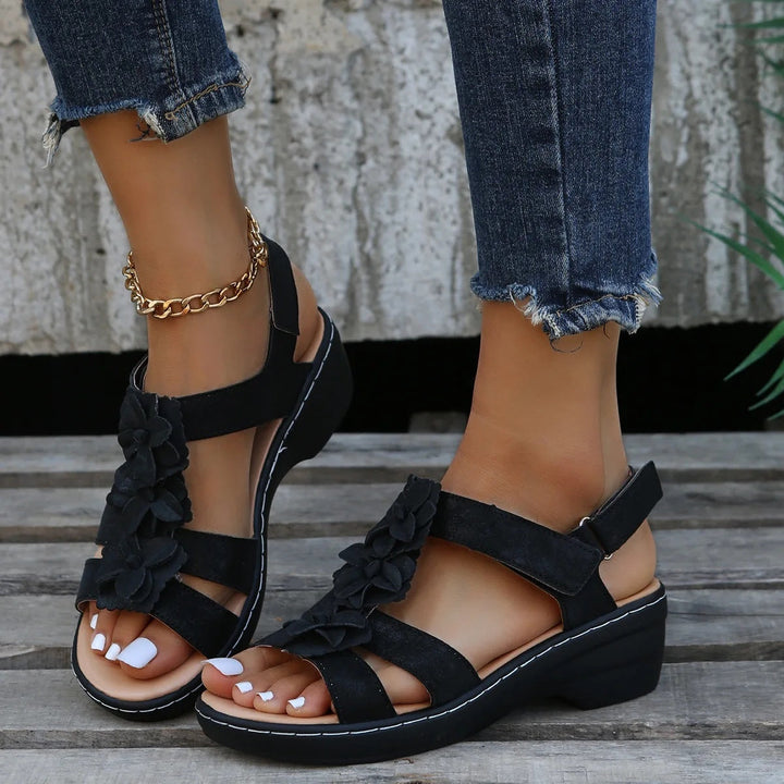 Sadie – Wide Fit Everyday Orthopaedic Sandals for Women – Black