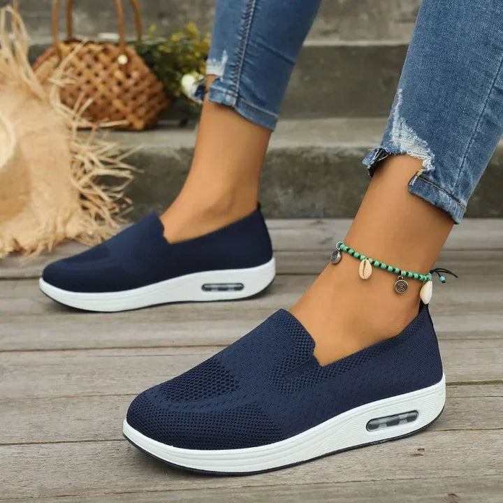 Rosalie – Wide Fit Orthopaedic Comfort Flats for Women – Blue