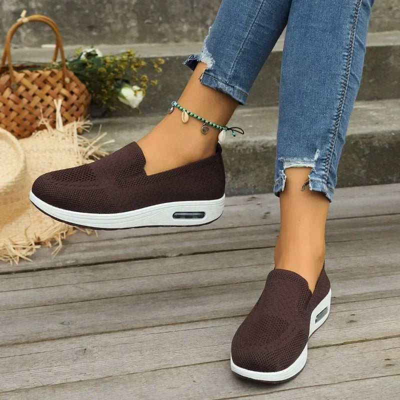 Rosalie – Wide Fit Orthopaedic Comfort Flats for Women – Brown