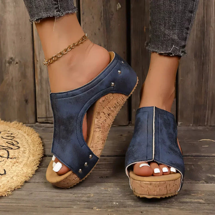 Fable – Wide Fit Orthopaedic Comfort Sandals for Women – Blue