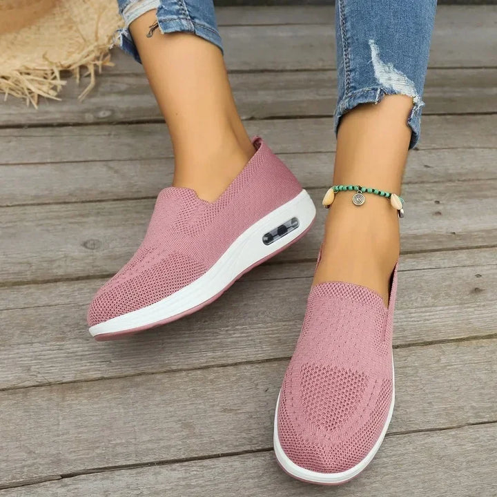 Rosalie – Wide Fit Orthopaedic Comfort Flats for Women – Pink