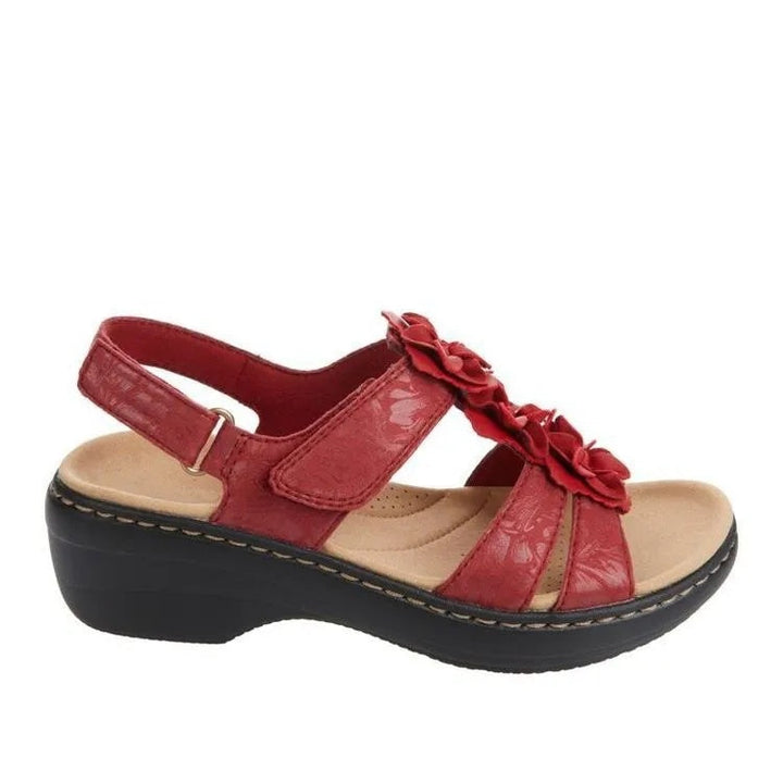 Sadie – Wide Fit Everyday Orthopaedic Sandals for Women – Red
