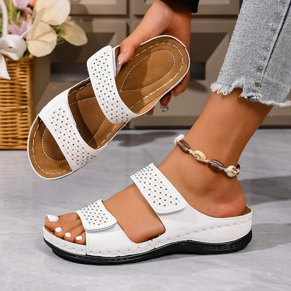 Maeve – Breathable Wide Fit Comfort Sandals for Women – White