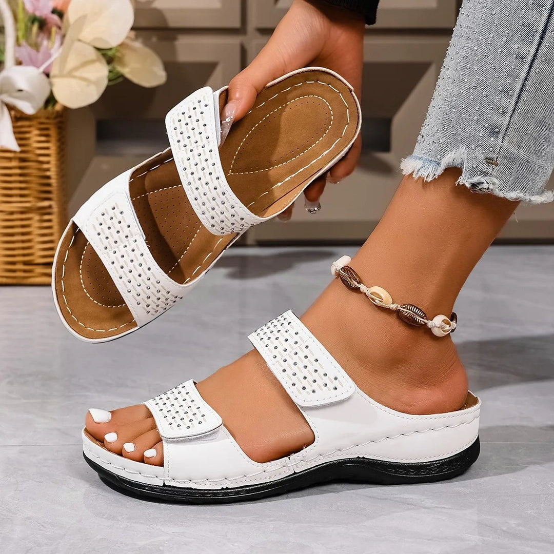 Maeve – Breathable Wide Fit Comfort Sandals for Women – White