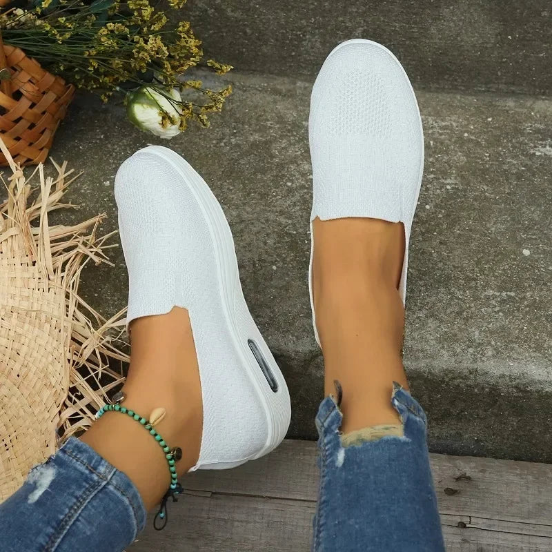 Rosalie – Wide Fit Orthopaedic Comfort Flats for Women – White