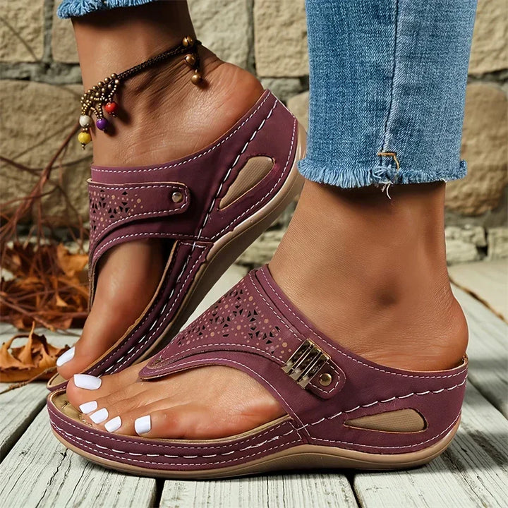 Odette – Outdoor Grip Wide Fit Sandals for Women – Purple