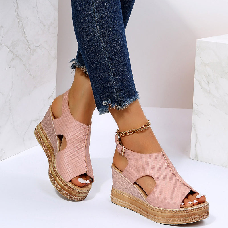 Camille – Wide Fit Cushioned Walking Sandals for Women – Pink