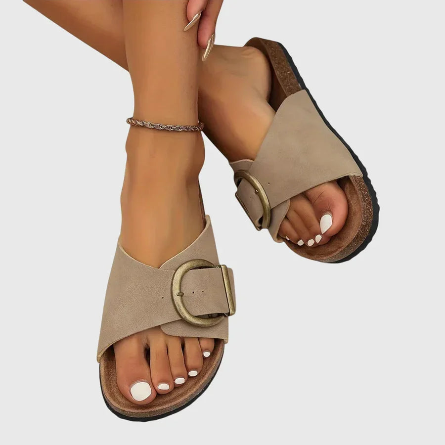 Jolie – Outdoor Grip Wide Fit Sandals for Women – Khaki