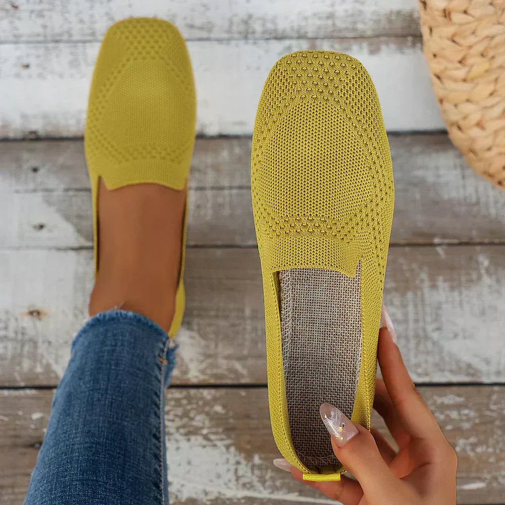 Halle – Breathable Wide Fit Comfort Shoes for Women – Yellow