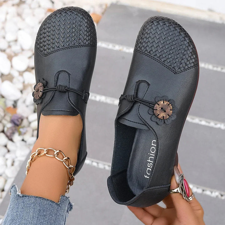 Rhea – Slip-On Wide Fit Orthopaedic Shoes for Women – Black