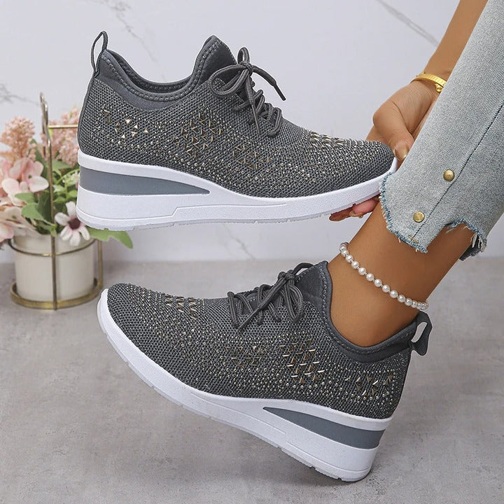 Delphine – Breathable Wide Fit Comfort Shoes for Women – Grey