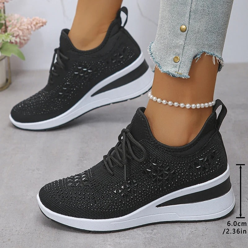Delphine – Breathable Wide Fit Comfort Shoes for Women – Black