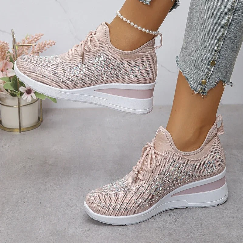 Delphine – Breathable Wide Fit Comfort Shoes for Women – Light Pink