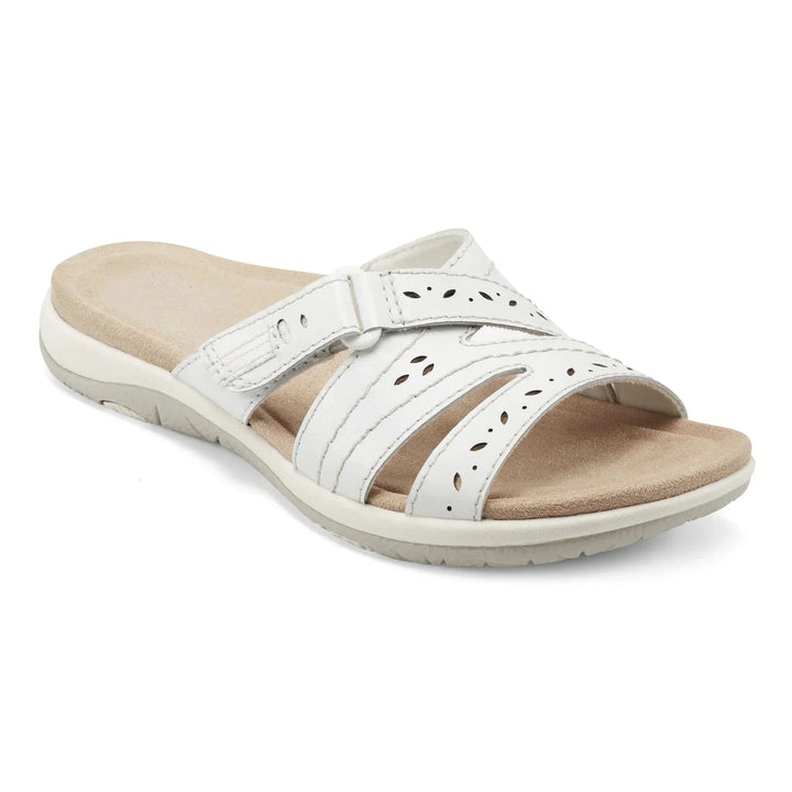 Jetty – Wide Fit Orthopaedic Comfort Flat Sandals for Women – White