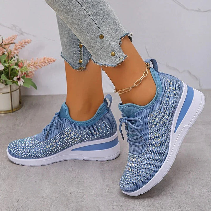 Delphine – Breathable Wide Fit Comfort Shoes for Women – Blue